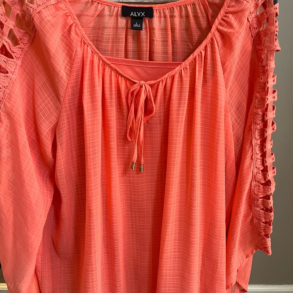 ALYX Coral Blouse with Lace Sleeves